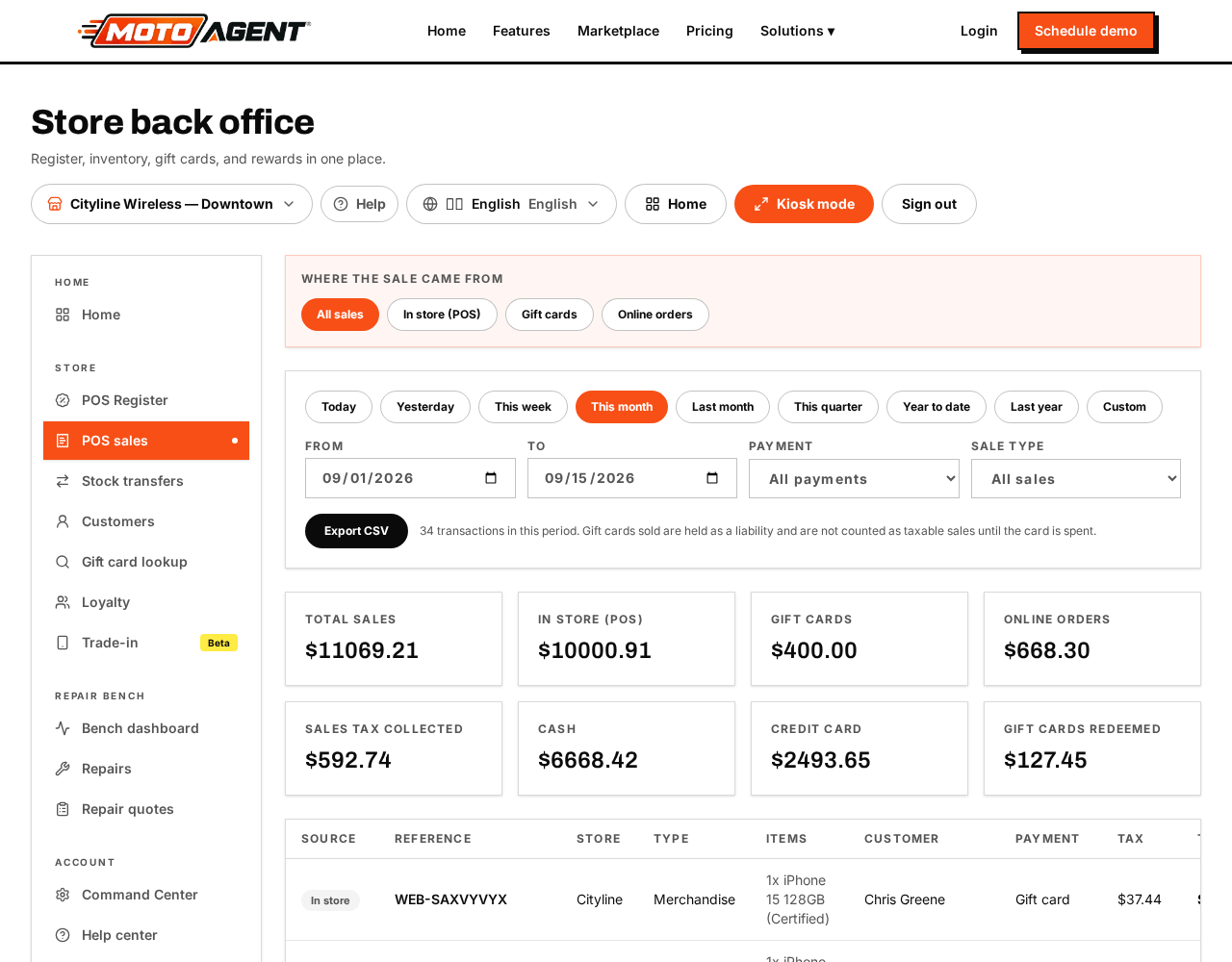 Past sales, where refunds start