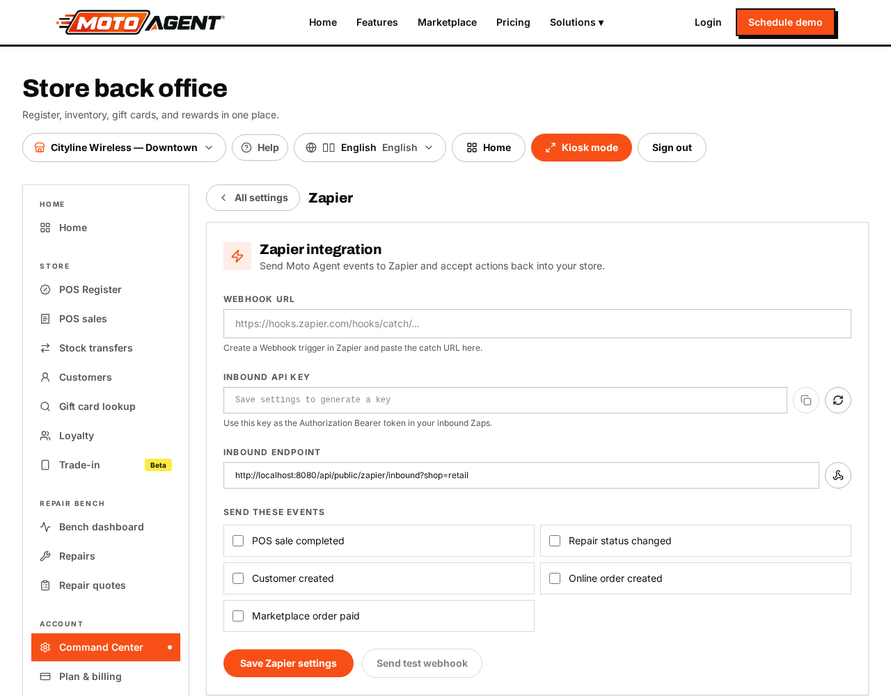 Webhooks and API keys